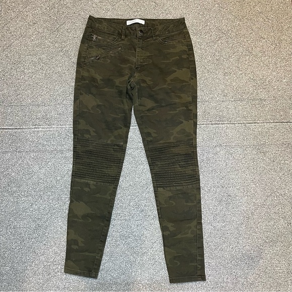 Zara Basic Jeans Camo Z1975 Women's Size 6 Green Skinny Low Rise Stretch Denim - Picture 1 of 12